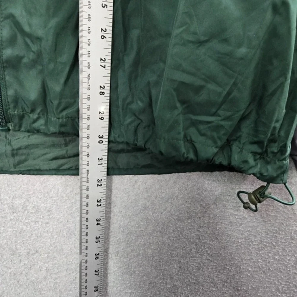 Green Bay Packer Men Jacket XL Green Reebok Full Zip Mock‎ Neck Drawstring Hem